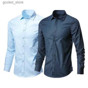 Men's Casual Shirts Shirt Men Clothing Long Sleeved Non Ironing Business Formal Work Suit Shirts Men's Button Tops Q231106