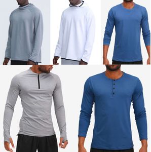 Herren-Outfit, Kapuzenpullover, T-Shirts, Yoga-Kapuzenpullover, T-Shirt, Lulu-Sport, Hüftheben, elastische Fitness-Strumpfhose, lululemens wutngj264, sehr schön, hohe Qualität