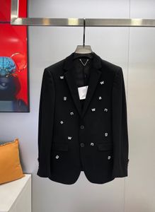 2023 Men Diamonds Letters Blazer Jacket Autumn Single Breasted Business Casual Party Suit Coat Wedding Dress Blazer Tops