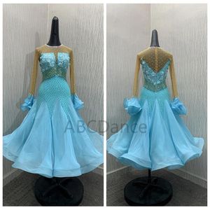 Stage Wear ABCDance Modern Competition Waltz Tango Ballroom Dance Dress Standard Girls Women Long Sleeve Costumes