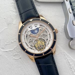 VAC WRIV FÖR MÄN 2023 MENSVARVAR TOURBILLON TRE Nålar Automatisk mekanisk WASTCH Högkvalitativ Top Brand Läder Rem Fashion Moon Phase