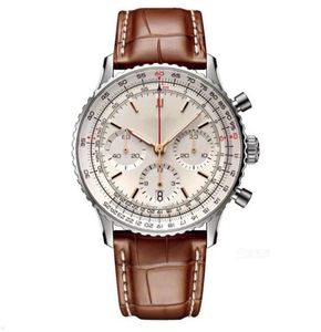 U1 AAA Bretiling Men Watch Transocean B06 B01 B03 Navitimer Chronograph Battery Movement Quartz Silver Dial 50TH ANNIVERSARY Stainsteel Steel Wristwatches