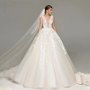 Applices One Shoulder Wedding Dresses Floral Lace Gow med Bow Swoop Train Bride Dress Robe de 328 328