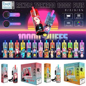 Original fumot RandM TORNADO 10000 PLUS puffs Disposable E cigarettes Vape Pen Rechargeable 850mAh Battery 20ml Pod Authentic wholesale vapers desechable puff 10K