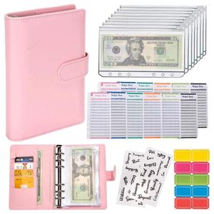 Planner Notebook Agenda Budget Arbetsbok Franska kuvertbindemedelsfickor för pengar sparar Bill Organize