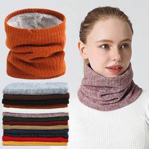 Шарфы женские на шею для детей осень зима холодная теплая мужская мода шейный платок однотонный вязаный шарф утепленный флисовый корейский