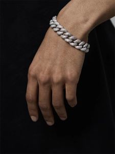 Designer Moissanite diamond tennis bracelet 19cm with Official Size Silver Cuba bracelet for man Never Fade