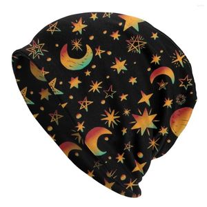Береты Galaxy Space Bonnet Зимняя теплая вязаная шапка для женщин и мужчин Шапки с небесной луной и звездами Шапки для взрослых Шапки-бини Уличная лыжная шапка