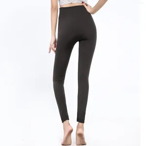 Mulheres Leggings Mulheres Fleece Preto Slim Meia-calça Elasticidade Cintura Alta Mulher Atlético Esportes Joggings Feminino Calças Térmicas