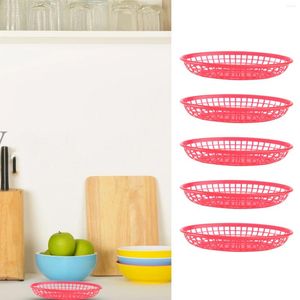 Dinnerware Sets 32pcs Desktop Fruit Basket Simple Plastic Storage For Home Store El (Red)