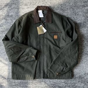 Jackets designer Mens Vintage Washed Canvas Jacket Carhart Pullover Coat Lapel Neck ullkläder lys outwear vadderade rockar långa byxor 4 ni2k