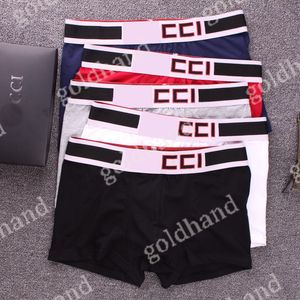 Cuecas masculinas de grife boxers de cor sólida estampadas em letra de algodão puro shorts esportivos respiráveis 3 pçs/lote