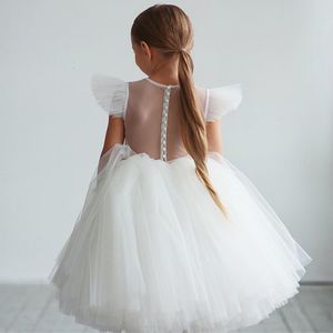 Girls Dresses Teenage Dress Childrens Clothing Party Elegant Princess Long Tulle Baby Kids Lace Wedding Ceremony 230406