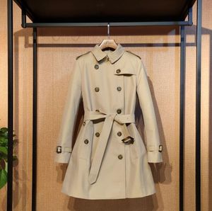 2024 NY DESIGNER Women's Trench Coat Luxury Trench Coat Classic British Khaki Mid-Längd Coat Jacket Top Casual Jacket With Belt Coat Overdimensionerade Treches 4xl