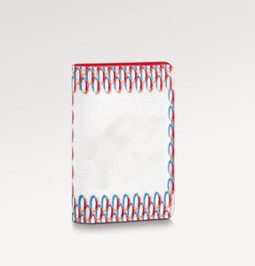 남성용 소 가죽 엠보싱 농구 패턴 새로운 짧은 접이식 컬러 블록 M81468 포켓 지갑