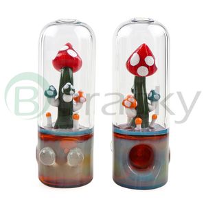 Beracky 4.1inch Mushroom House Glass Pipe Hand Pipe Smoking Accessories Heady Glass