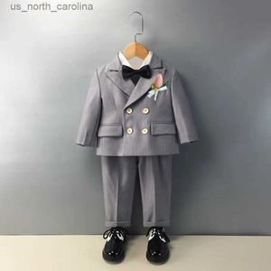 Clothing Sets Baby Boys 1 Year Birthday Set Kids Wedding Suit Child Jacket Vest Pants Suit Children Wedding Performance Party Dress R231106