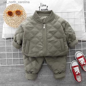 Conjuntos de roupas outono inverno roupas infantis terno meninas meninos casual casaco quente + calças 2 peças conjuntos roupas infantis