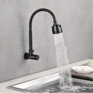 Kitchen Faucets Baokemo Faucet 304 Stainless Steel Sink Flexible Hose Cold Water Two Modes Tap Wall Mounted G1/2Inch Thread