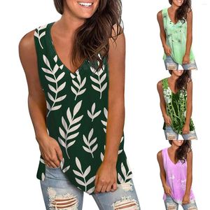 Camisoles & Tanks Sleeveless Tank Tops For Women Summer V Neck Tie Dye Cute Printed Loose Fit Scoop Top Baggy Athletic