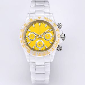 43mm Mens Red Watches Watch Quartz Movement Wristwatch Sapphire Wristwatches Fashion Watch Ceramic Strap es