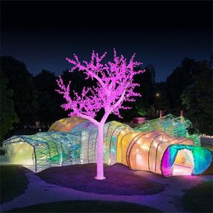 Decoração de natal luzes led ao ar livre à prova de chuva luzes decorativas do pátio 3.5m luzes de árvore luminosas de cristal