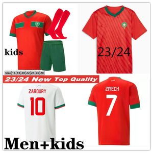 2023 Marrocos camisas de futebol 22/23/24 Maillot de foot ZIYECH BOUTAIB BOUSSOUFA EL AHMADI camisa de futebol da seleção nacional