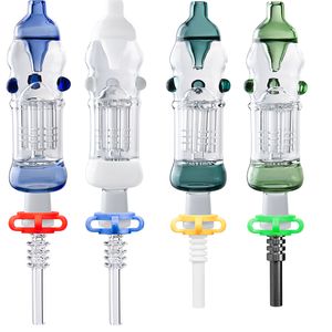 Headshop214 CSYC NC021 Glass Water Bong 6 Arm Tree Perc Smoking Pipes OD 32mm 14mm Quartz Ceramic Nail About 8.03 Inches Concentrate Dab Rig Bubbler Pipe