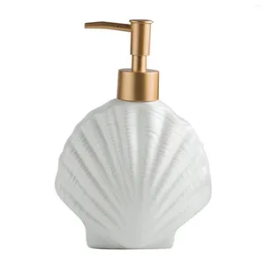 Storage Bottles Ceramic Soap Dispenser Liquid Bottle Lotion Hand- Nordic Style Press 420ML Shell