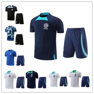 22 23 inter TRACKSUIT Chandal Futbol soccer MILANO Camisa de futebol manga curta conjunto terno 22/23 milans Casual manga curta Moletom esportivo