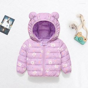 Jackets Baby Thicken Outerwear Animals Cartoon Ears Hooded Coats 2023 Boys Girlds Overcoat Autumn Winter Cute Warm Down Coat