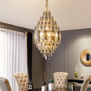 Duplex Licht Luxus Kronleuchter Villa Wohnzimmer Kristall Lampe Gebäude Mittelgebäude Hohl Hotel Projekt Neue Luxus Lampen