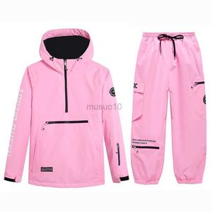 Other Sporting Goods Waterproof Ski Suit Sets for Men and Women Pullover Snow Costume Jacket and Pant Outdoor Clothing Snowboarding Winter HKD231106