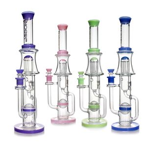 10 kolu PERC küresi petek perk ile Phoenix Star Recycler Bong 18 inç