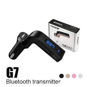 Bluetooth Car Charger Set FM Modulator Sändare MP3 Musikspelare G7 Wireless Kit Steering USB Autos Glamour LCD Handsfree Call Smart Phone