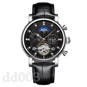 Orologio automatico business casual orologio tourbillon con materiale in pelle alla moda montre automatique distintivo orologio da polso scheletro ghiaccio fuori squisito SB042 B23