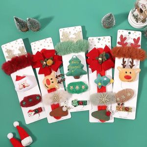 Hair Accessories 4/5pcs Christmas Hairpin Xmax Tree Ties Set Party Headwear Festival Girls Baby 2024 Navidad Gifts