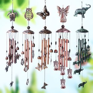 Outdoor Vintage Metal Turtle Butterfly Wind Chime Decoration for Patio Garden Decoration Unique Gift for Mom and Grandma AAA8