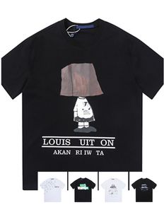Designer Schwarz Weiß Farbe Mode Herren und Damen Kurzes Paar Modell 100% Baumwolle Herren Hip Hop Top T-Shirt Größe M-XXXL