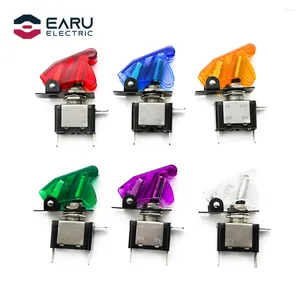 Auto Car Boat Truck Illuminated Led Toggle Switch With Transparent Safety Aircraft Flip Up Cover Guard Red Blue Green