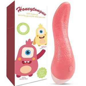 Massaggiatore giocattolo del sesso G Spot che lecca giocattoli Realistico enorme lingua vibratore per donne Orale pompino clitoride stimolare masturbarsi erotico