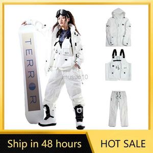 Diğer spor malzemeleri terör kar kayak takım elbise erkek ve kadınlar için rüzgar geçirmez su geçirmez ve sıcak ceket ve pantolon tam snowboard ekipmanı seti. HKD231106