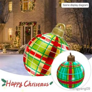 Christmas Decorations 60cm Outdoor Christmas Inflatable Decorated Ball Big Large Balls Xmas Tree Decorations Toy Ball Without Light Ornament R231106