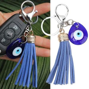 Keychains Lanyards L Turkish Blue Evil Eye Keychain Home Decoration Amets Unique Lucky Key Loop Pendant Blessing Gift Drop Delivery Am5Au