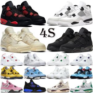 Designer Jumpman 4 4s IV Men's and Women's Basketball Running Shoes Black Cat White Blue Sports Shoes Outdoor Training Shoes