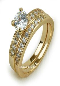 18 Karat Gold Filed Womens Engagement Wedding Ring Set Lab Diamonds R280 Größe 5 7 8 9 109643014