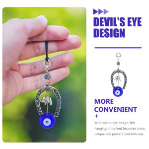 Keychains Lanyards L Turkish Evil Eye Blue Amet Pendant Protection Charm With Elephant Good Luck Blessing Decoration For Car Key Chain Amote