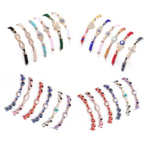 Ketten-Armbänder mit bösem Blick für Damen, Mädchen und Jungen – verstellbar, mexikanisch, mit handgefertigten Perlen in Blau, Rot, Schwarz, Schnurknoten, Drop-Lieferung Am5Vi