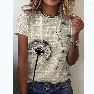 Women's T Shirts 3D Tryckt Suower Flower Theme T-shirts Women Round Neck Floral Print Kvinna 33