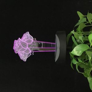 Nattlampor tre rosor 3D LED -bordslamp
